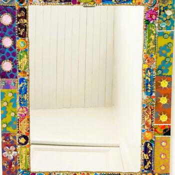 Design titled "miroir mosaïque de…" by Odile Maffone, Original Artwork, Glass Mounted on Wood Panel