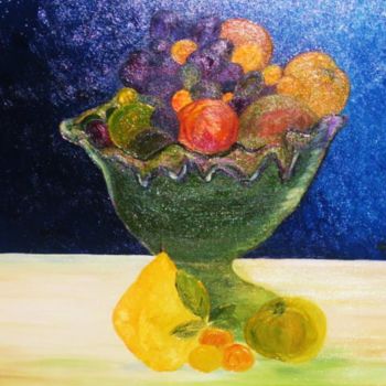 Peinture intitulée "fruits de l'été…" par Odile Tachoires, Œuvre d'art originale, Huile