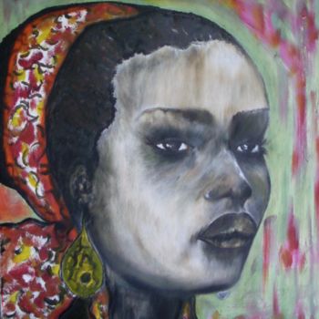 Painting titled "africa" by Odile Tachoires, Original Artwork, Oil