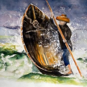 Peinture intitulée "Pêcheur Thaïlandais" par Ode, Œuvre d'art originale