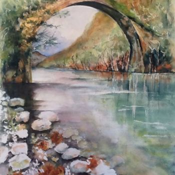 Painting titled "Le pont" by Ode, Original Artwork