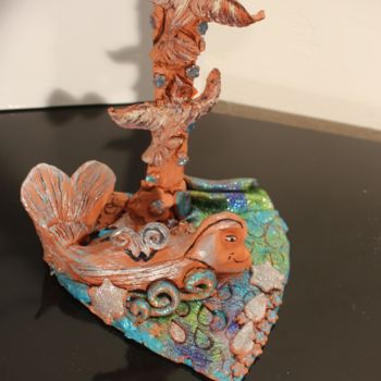 Sculpture titled "big fish" by Rivka, Original Artwork, Clay