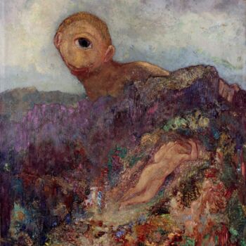 Painting titled "Le Cyclope" by Odilon Redon, Original Artwork, Oil