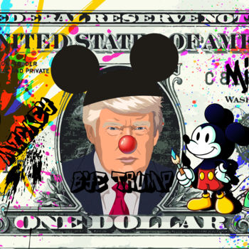 Arte digitale intitolato "Mickey mousse Vs Tr…" da Odin Doisy, Opera d'arte originale, Pittura digitale