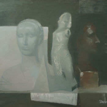 Schilderij getiteld "Still Life in the S…" door Oksana Slezina, Origineel Kunstwerk, Olie