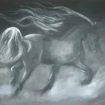 Painting titled "HORSE" by Özlem Doruk, Original Artwork, Acrylic