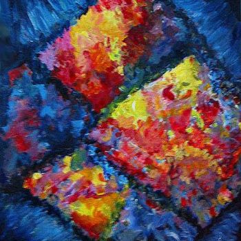 Картина под названием "Orgy of Colour" - Mikala Lykke, Подлинное произведение искусства, Масло