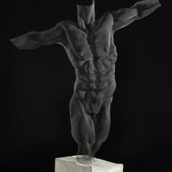 Sculpture titled "The First Step" by Ofer Rubin, Original Artwork, Metals