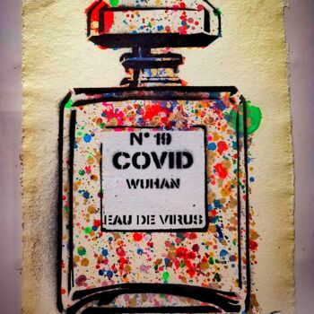 Painting titled "Covid N°19 Edition" by Daveschloffi, Original Artwork, Spray paint