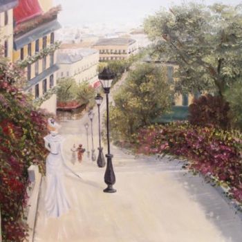 Peinture intitulée "Spring in Paris" par Oksana Gnatyuk, Œuvre d'art originale, Huile