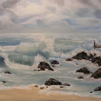 Painting titled "Coast" by Oksana Gnatyuk, Original Artwork, Oil