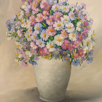 Картина под названием "Bunte Blumen 1.23" - Olga Hanns (O. Hanns), Подлинное произведение искусства, Масло