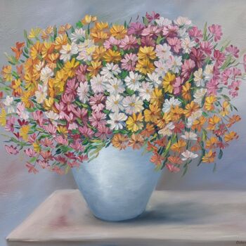 Pintura intitulada "Sommer Blumenstrauß…" por Olga Hanns (O. Hanns), Obras de arte originais, Óleo