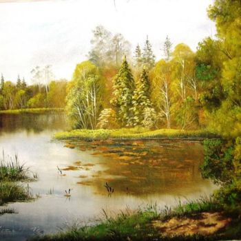 Pintura titulada "на реке" por Ohra, Obra de arte original, Otro
