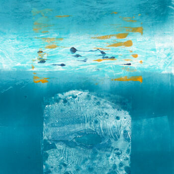 Incisioni, stampe intitolato "Under Ice" da Oi Fortin, Opera d'arte originale, Monotipo