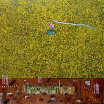 Pittura intitolato "Amazonia Free." da Fernando Cometto, Opera d'arte originale, Olio Montato su Telaio per barella in legno