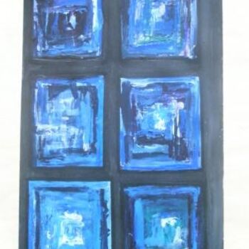 Ζωγραφική με τίτλο "Blue Windows" από Don ( Rahul Ojha), Αυθεντικά έργα τέχνης