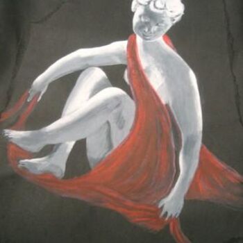 绘画 标题为“Lady in Red” 由Don ( Rahul Ojha), 原创艺术品