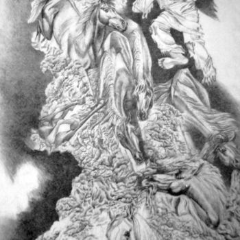 Rysunek zatytułowany „кони” autorstwa Oksana Prudnikova, Oryginalna praca, Ołówek