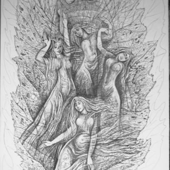 「останній танок мете…」というタイトルの描画 Oksana Prudnikovaによって, オリジナルのアートワーク, ジェルペン