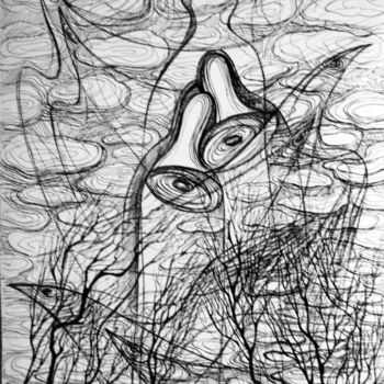 Dessin intitulée "адам и ева_03" par Oksana Prudnikova, Œuvre d'art originale, Stylo gel