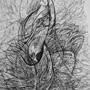 Рисунок под названием "леда_к" - Oksana Prudnikova, Подлинное произведение искусства, Гелевая ручка