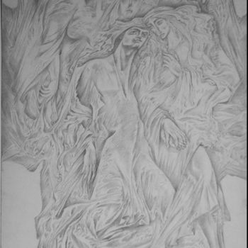 Drawing titled "марево" by Oksana Prudnikova, Original Artwork, Pencil