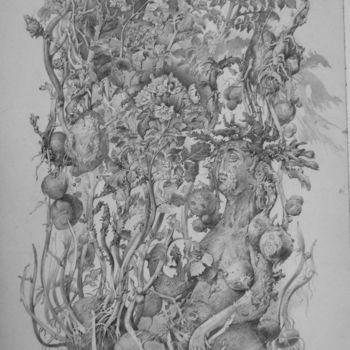 Disegno intitolato "картопля" da Oksana Prudnikova, Opera d'arte originale, Matita