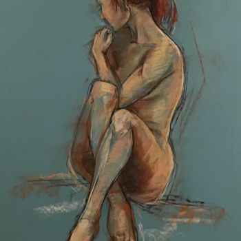 Dessin intitulée "Обнаженная модель" par Tatiana Okisheva, Œuvre d'art originale, Pastel