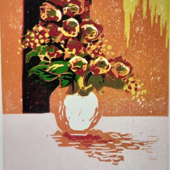 Incisioni, stampe intitolato "Serie de la nature…" da Oka, Opera d'arte originale, Incisioni su linoleum