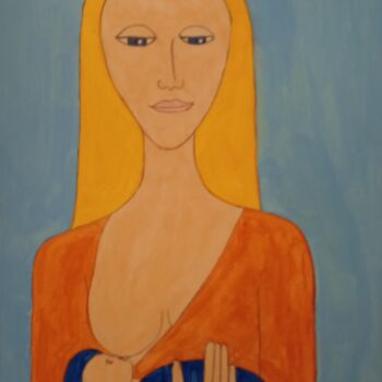 Peinture intitulée "MARIE DONNE LA TETEE" par Pulsart, Œuvre d'art originale, Acrylique Monté sur Châssis en bois