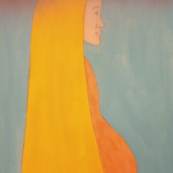 Peinture intitulée "MARIE ATTEND UN HEU…" par Pulsart, Œuvre d'art originale, Acrylique Monté sur Châssis en bois