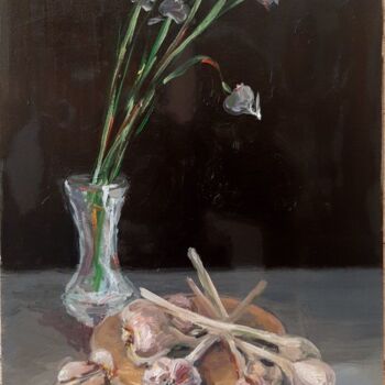 Картина под названием "Чеснок" - Оксана Шутенко, Подлинное произведение искусства, Масло