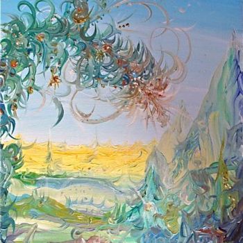 Painting titled "Fleur de Paradis" by Oleg Kolesov (OKO), Original Artwork, Oil