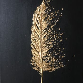 Картина под названием "Feather" - Oksana Kovalenkova (PerlaD’Arte), Подлинное произведение искусства, Акрил Установлен на Де…