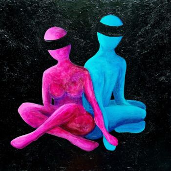 Pintura titulada "LOVE two colors" por Oksana Alekhina, Obra de arte original, Acrílico