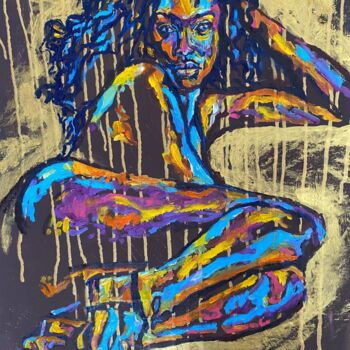 Картина под названием "Картина маслом из с…" - Oksana Almiz, Подлинное произведение искусства, Масло