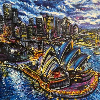 Картина под названием "Сиднейский оперный…" - Oksana Almiz, Подлинное произведение искусства, Масло