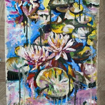 绘画 标题为“Water lilies” 由Oksana Almiz, 原创艺术品, 油