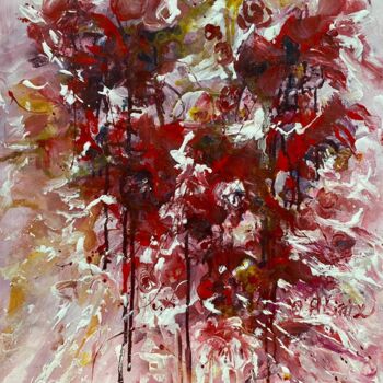 绘画 标题为“Red flowers” 由Oksana Almiz, 原创艺术品, 丙烯