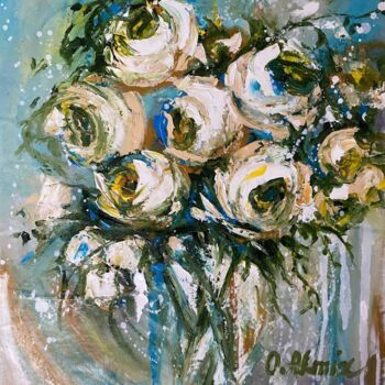 Pittura intitolato "Summer rose" da Oksana Almiz, Opera d'arte originale, Olio