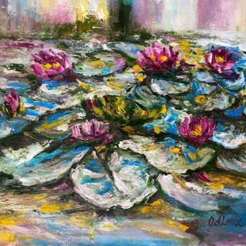 Peinture intitulée "Водяные лилии" par Oksana Almiz, Œuvre d'art originale, Huile