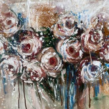 Картина под названием "Provence roses" - Oksana Almiz, Подлинное произведение искусства, Акрил