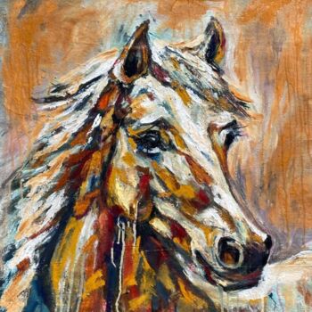 Картина под названием "Horse" - Oksana Almiz, Подлинное произведение искусства, Масло