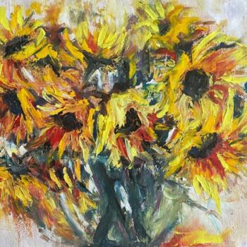 Peinture intitulée "Sunflower" par Oksana Almiz, Œuvre d'art originale, Huile
