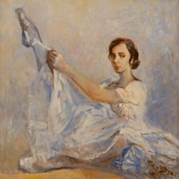 Schilderij getiteld "Ballerina" door Oksana Begma, Origineel Kunstwerk, Olie