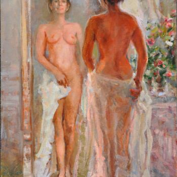 Painting titled "Morning" by Oksana Begma, Original Artwork, Oil