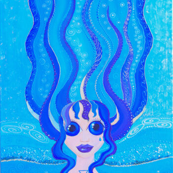 Pintura titulada "" The Water"" por Oksana Chetverikova, Obra de arte original, Acrílico Montado en Bastidor de camilla de m…