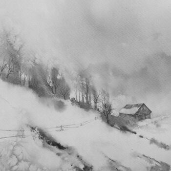 Картина под названием "Before spring I" - Oksana Duchenchuk, Подлинное произведение искусства, Акварель