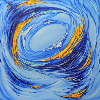 Malarstwo zatytułowany „Abstract swirl” autorstwa Oksana Kulik, Oryginalna praca, Olej Zamontowany na Drewniana rama noszy
